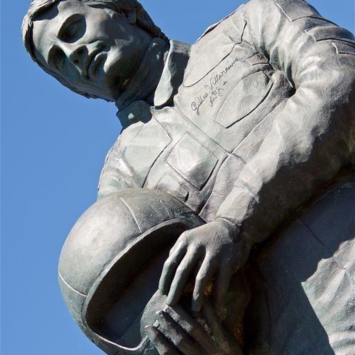 Thieves speed off with bronze statue of Formula One racing legend Gilles Villeneuve